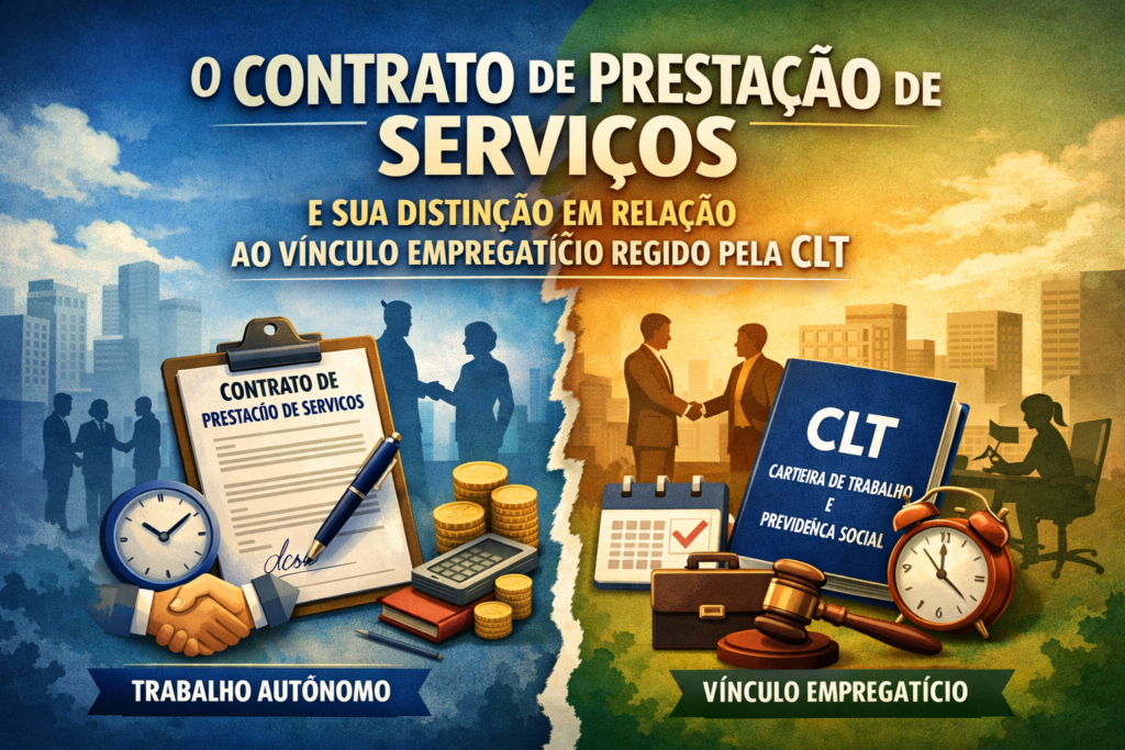 O CONTRATO DE PRESTAÇÃO DE SERVIÇOS E SUA DISTINÇÃO EM RELAÇÃOAO VÍNCULO EMPREGATÍCIO REGIDO PELA CLT